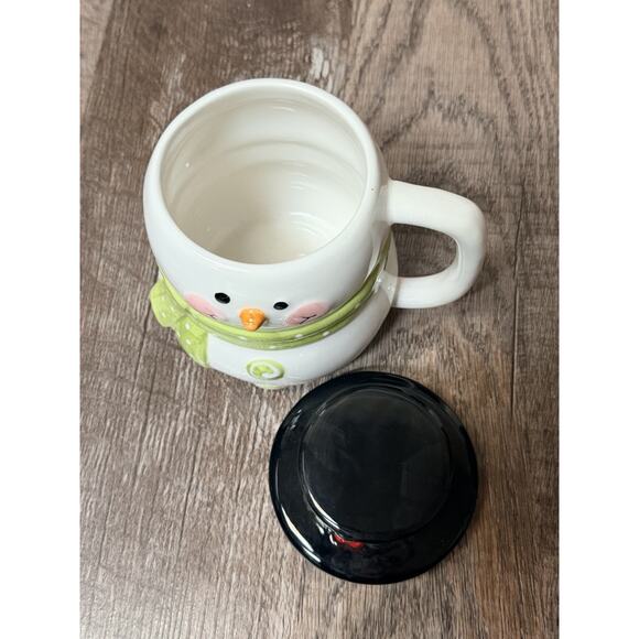 Snowman Mug With Lid Microwave Safe Cute Christmas - Picture 2 of 5